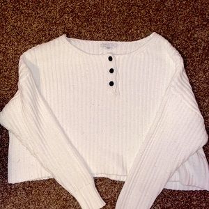 American Eagle White cropped sweater